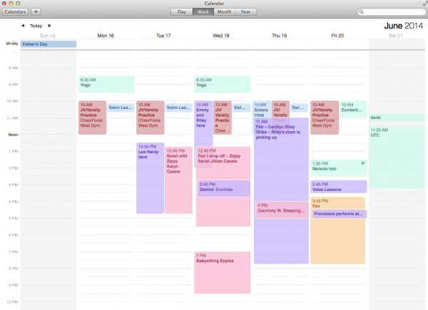 synchronizing family calendars